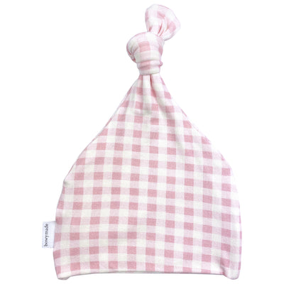 Top Knot Beanie - Gingham