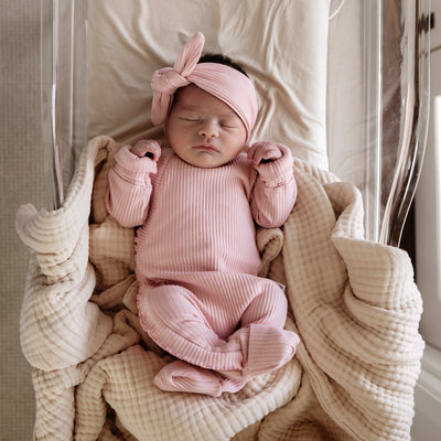 Baby Frill Onesie - Dusty Pink
