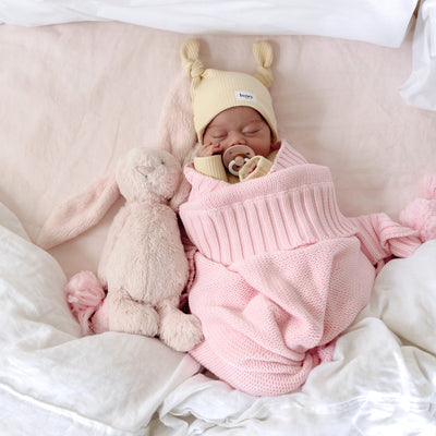 Pom Pom Tassel Blanket - Pink