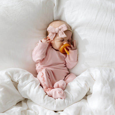 Baby Frill Onesie - Dusty Pink