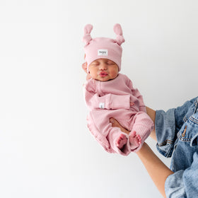 Baby Frill Onesie - Dusty Pink