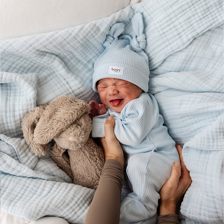 Beanie Baby Onesie Baby Onesie Powder Blue – Bowy Made