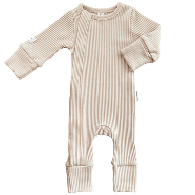 cream ribbed onesie 