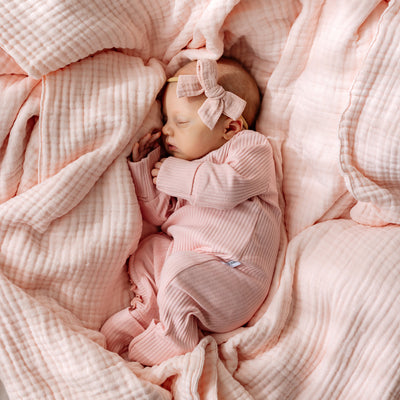 Muslin Bubble Blanket - Blush Pink