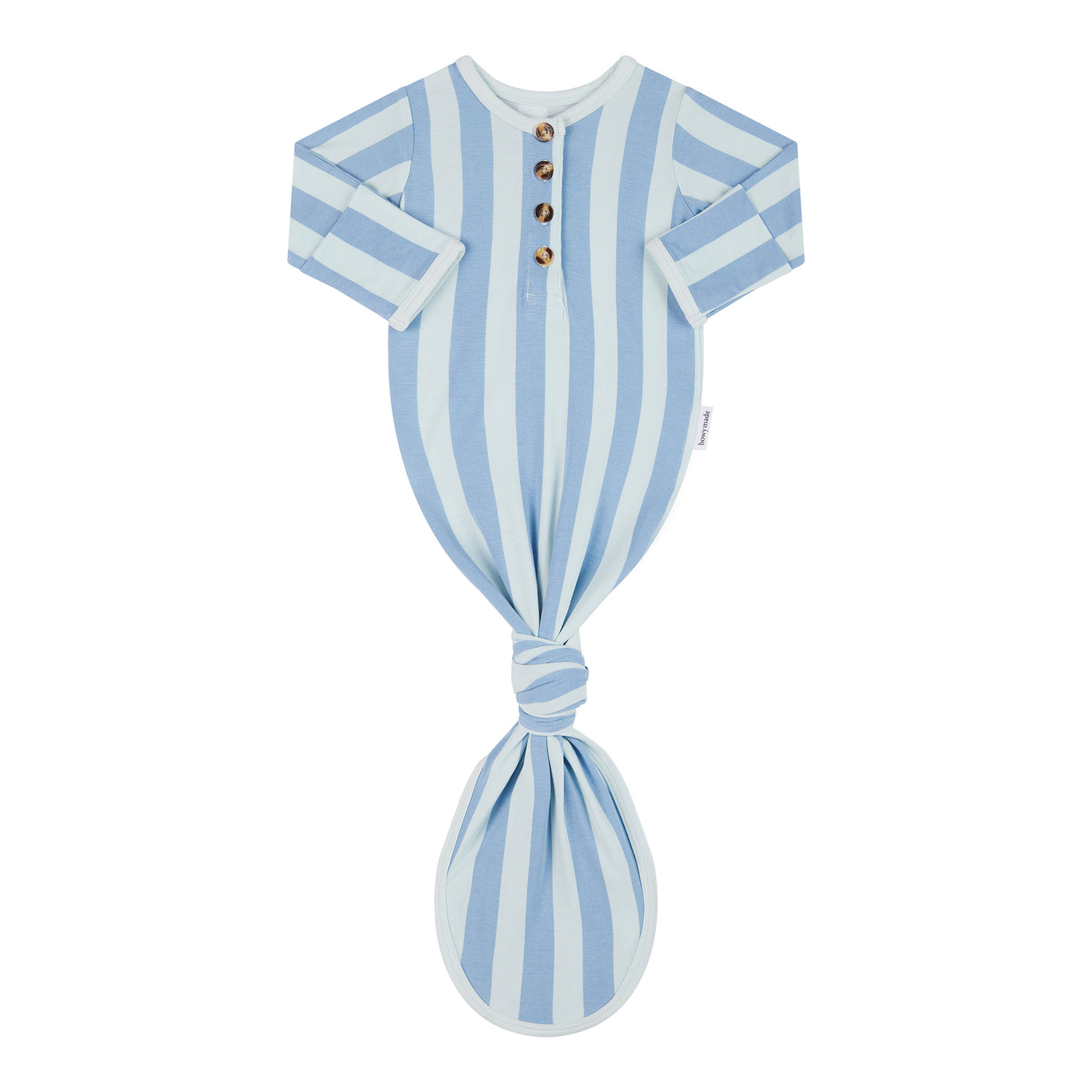 Baby Knotted Gown - Blue Jay Stripe
