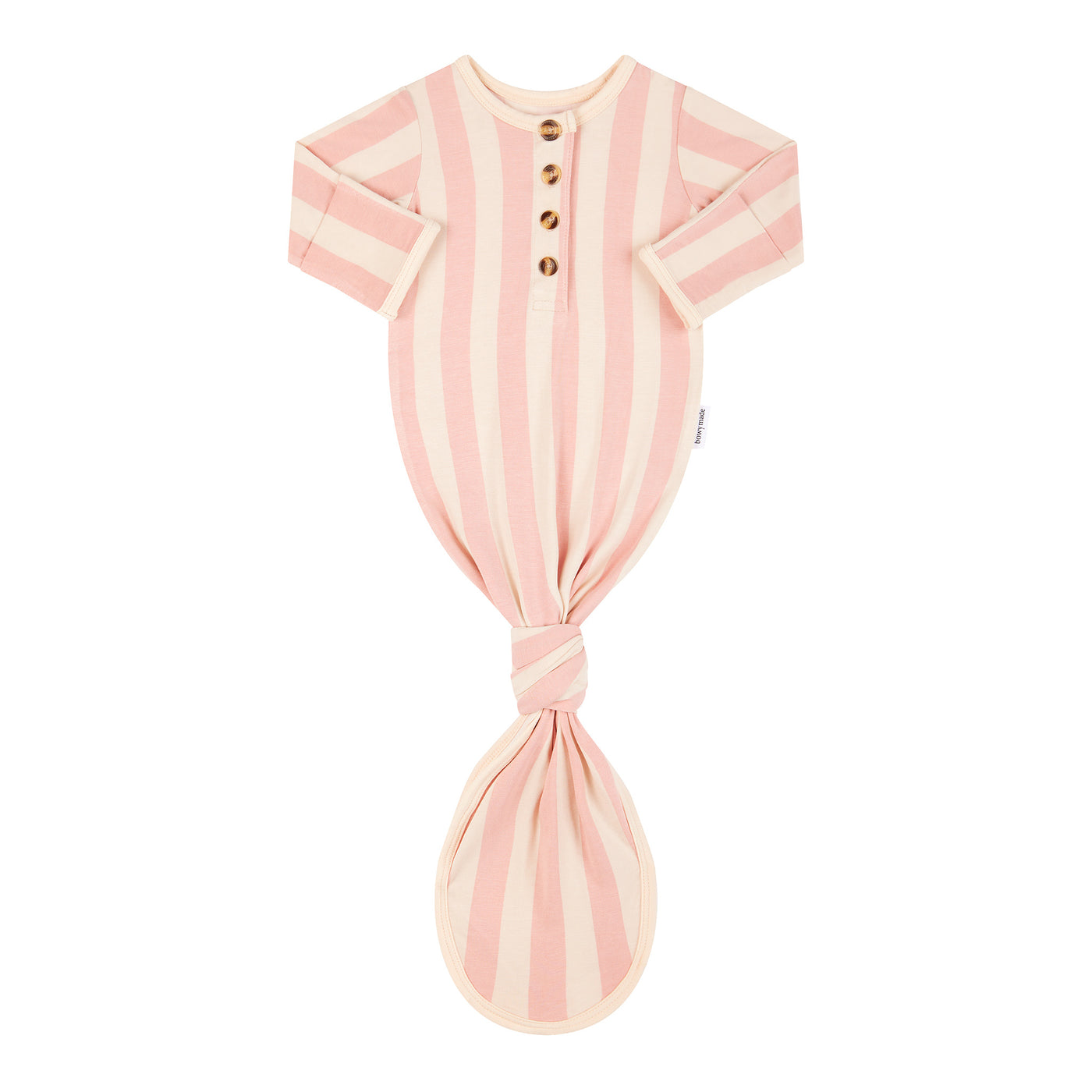 Baby Knotted Gown - Pink Musk Stripe