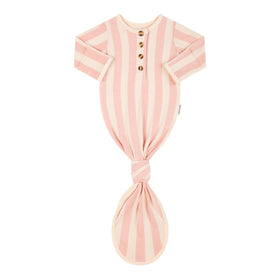 Baby Knotted Gown - Pink Musk Stripe