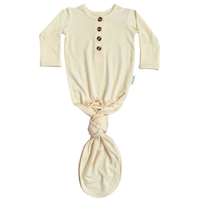 Baby Knotted Gown - Lemon