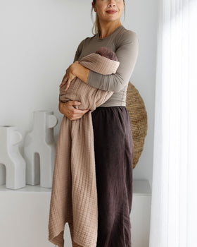 Muslin Bubble Blanket - Chocolate