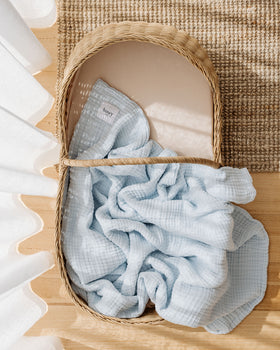 Muslin Bubble Blanket - Powder Blue
