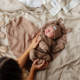 Muslin Swaddle - Chocolate Heart