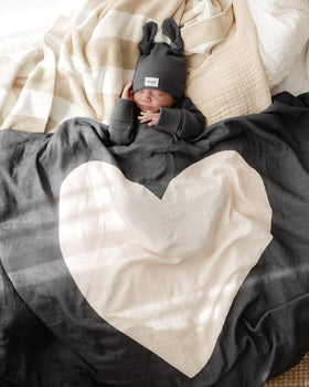 Muslin Swaddle - Slate Heart