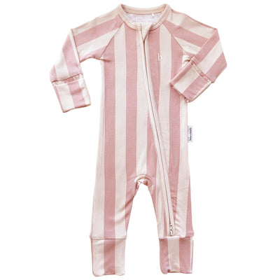 SoftLuv Onesie - Pink Musk Stripe