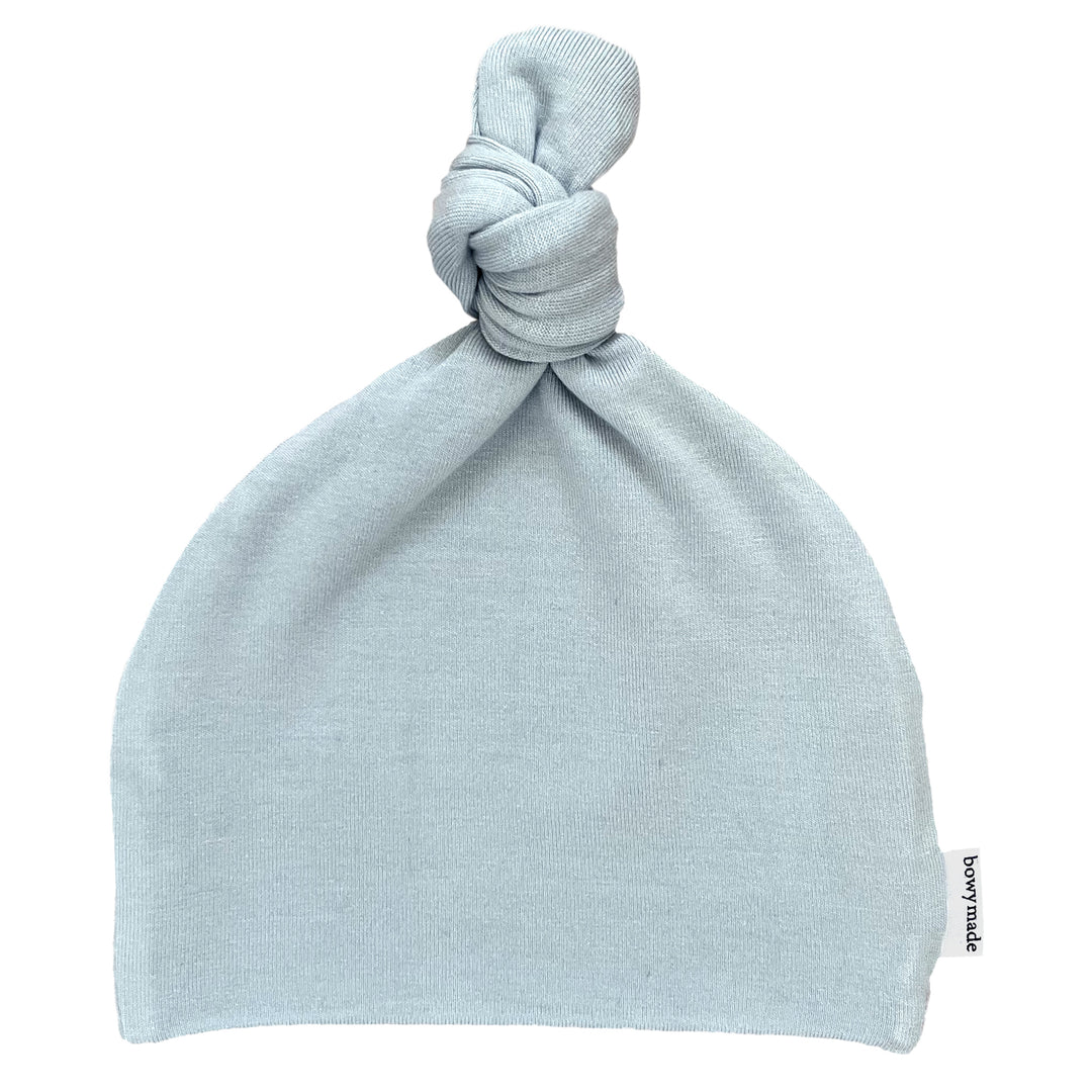 Ribbed Top Knot Hat in Sky Ribbed Top Knot Hat in Sky