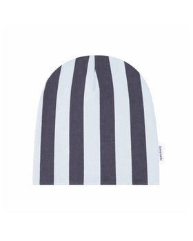Bowy Slouch Beanie - Slate Stripe