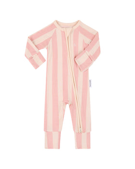 SoftLuv Onesie - Pink Musk Stripe