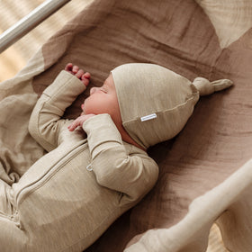 Top Knot Beanie - Stone