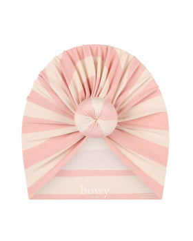 Traditional Baby Turban - Pink Musk Stripe