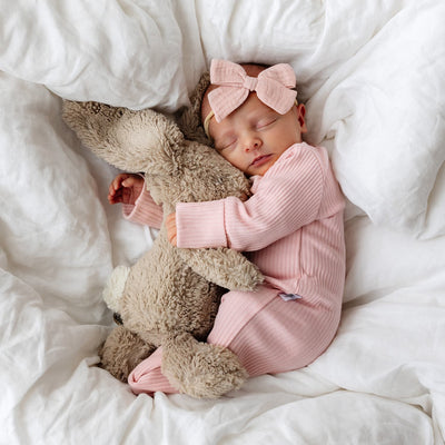 Baby Bow Headband 2pc - Pink & Vanilla