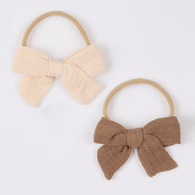 Baby Bow Headband 2pc - Cedar & Oat