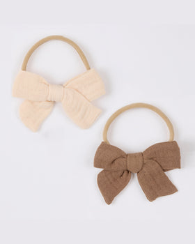 Baby Bow Headband 2pc - Cedar & Oat