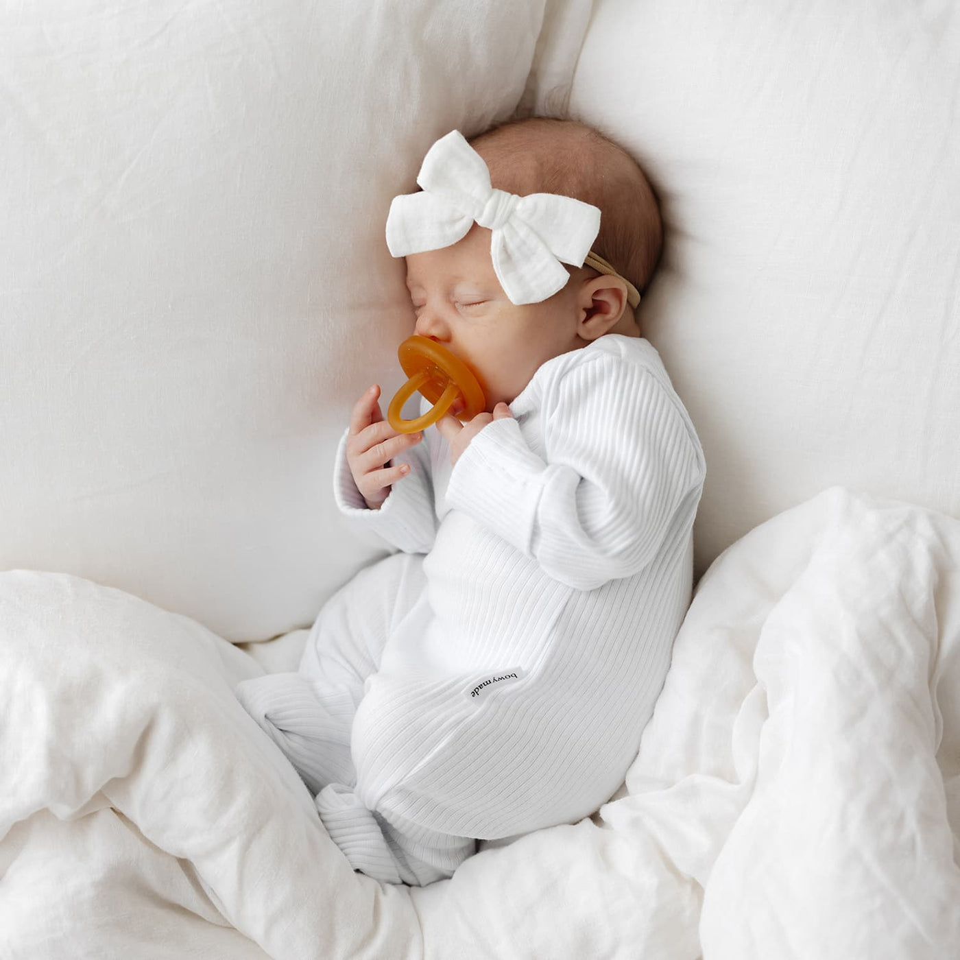 Baby Bow Headband 2pc - Pink & Vanilla