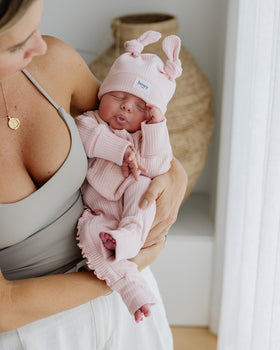 Baby Frill Onesie - Dusty Pink