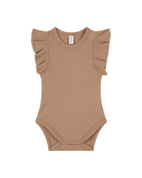 Baby Summer Frill Onesie - Chocolate