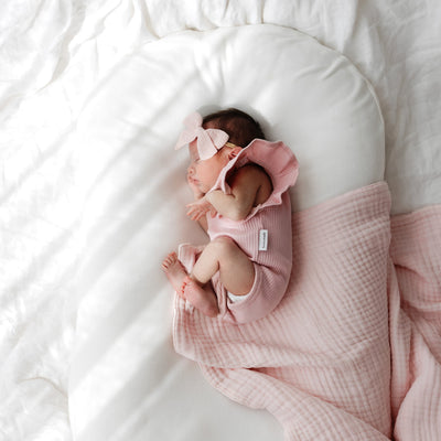 Baby Summer Frill Onesie - Dusty Pink