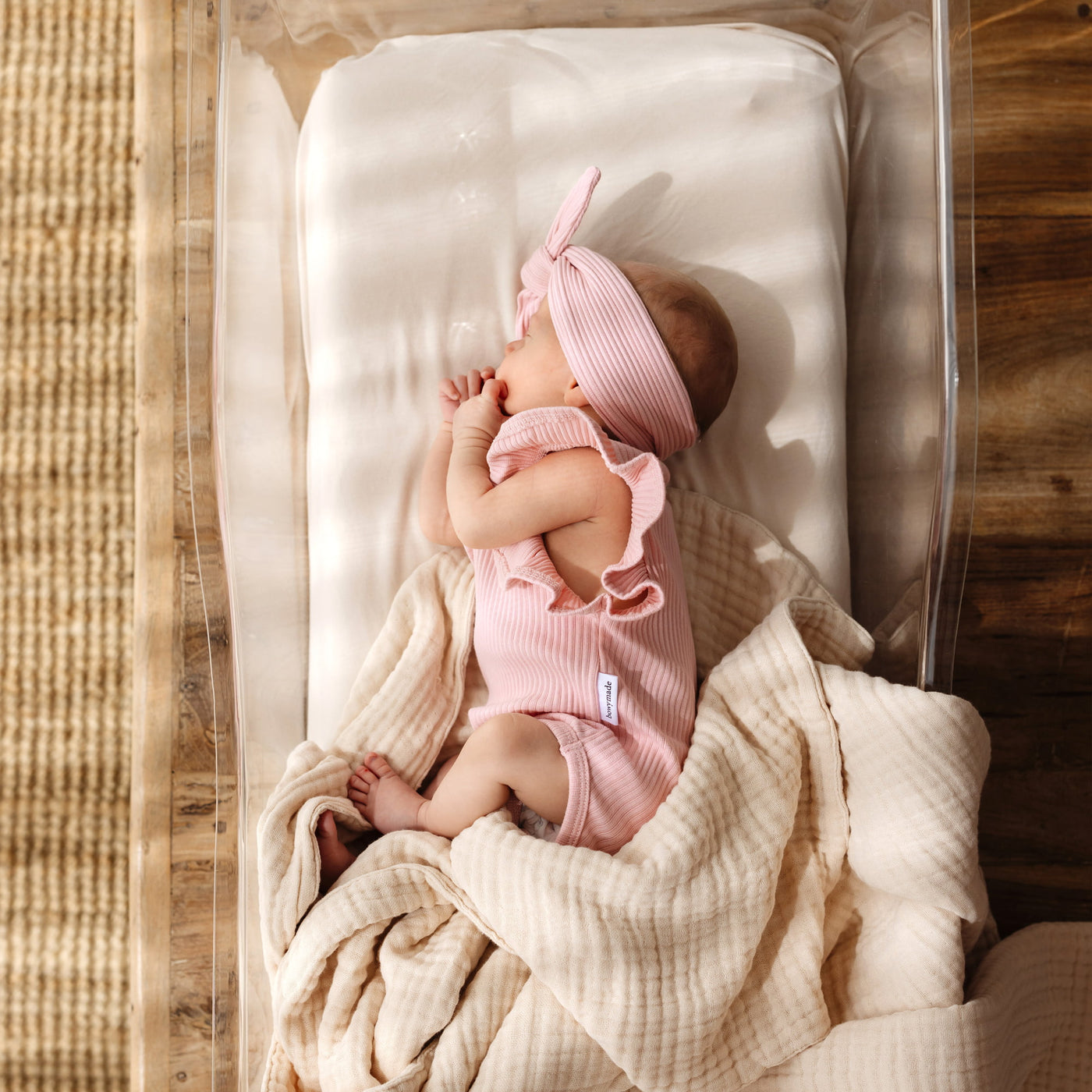 Baby Summer Frill Onesie - Dusty Pink