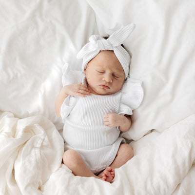 Baby Summer Frill Onesie - White