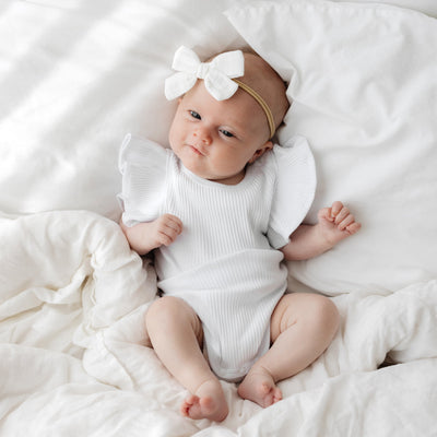 Baby Summer Frill Onesie - White