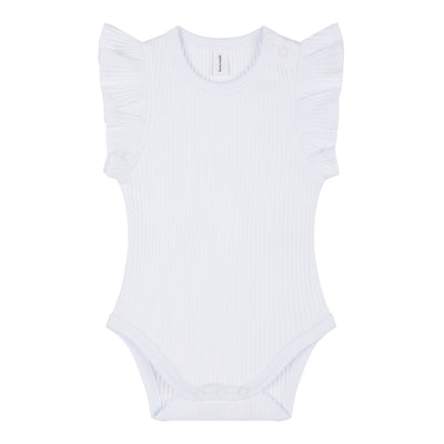 Baby Summer Frill Onesie - White