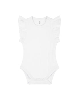Baby Summer Frill Onesie - White