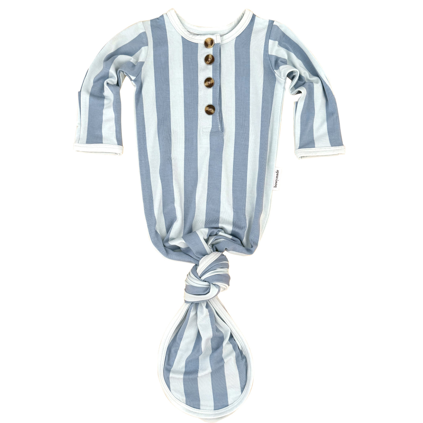 Baby Knotted Gown - Blue Jay Stripe