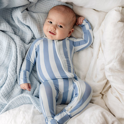 SoftLuv Onesie - Blue Jay Stripe