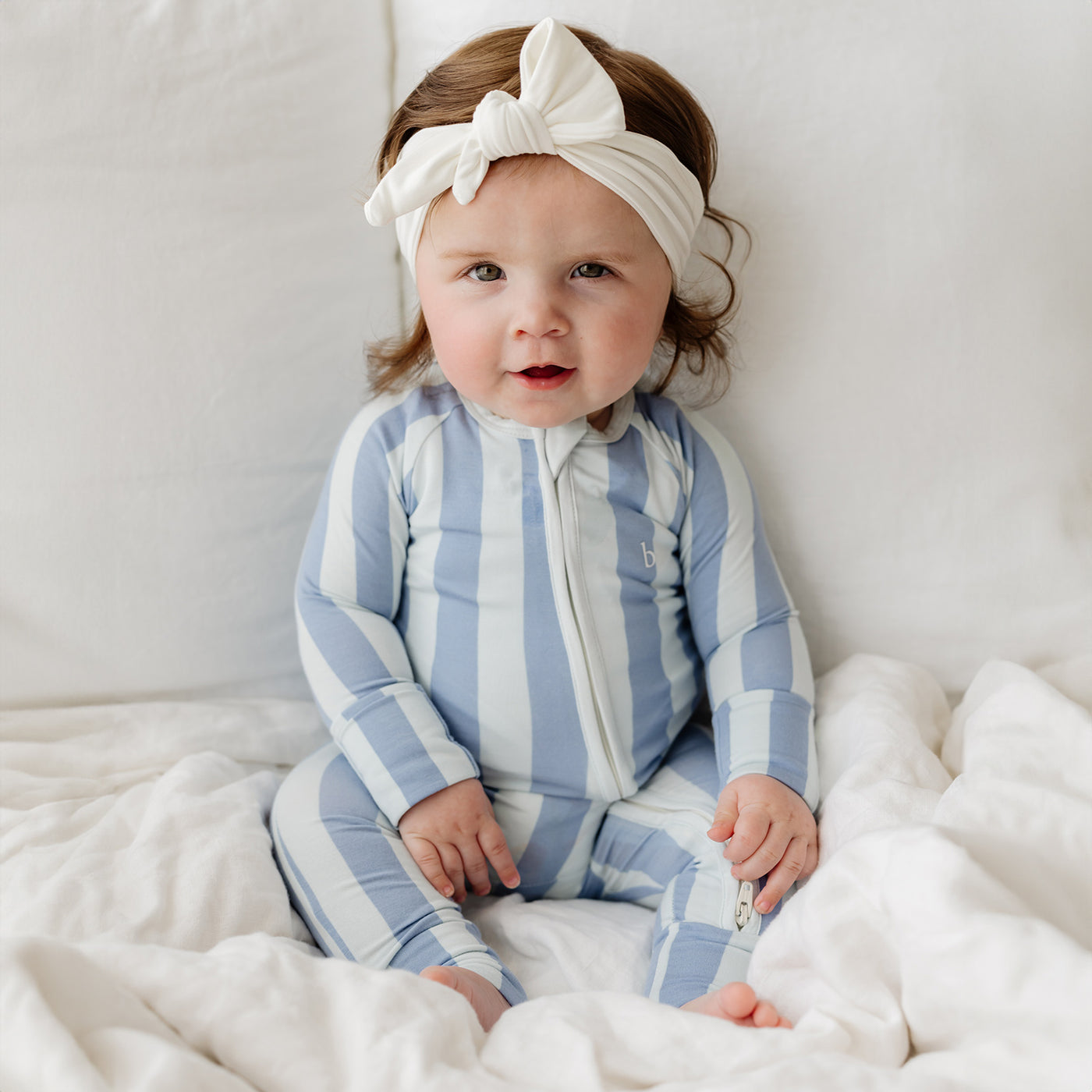 SoftLuv Onesie - Blue Jay Stripe