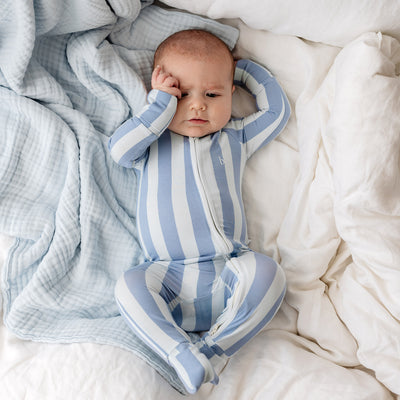 SoftLuv Onesie - Blue Jay Stripe