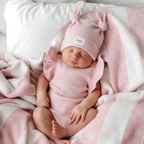 Double Knot Beanie - Dusty Pink