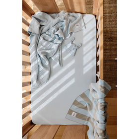 Fitted Cot Sheet - Powder Blue