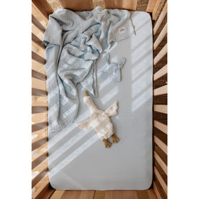 Fitted Cot Sheet - Powder Blue