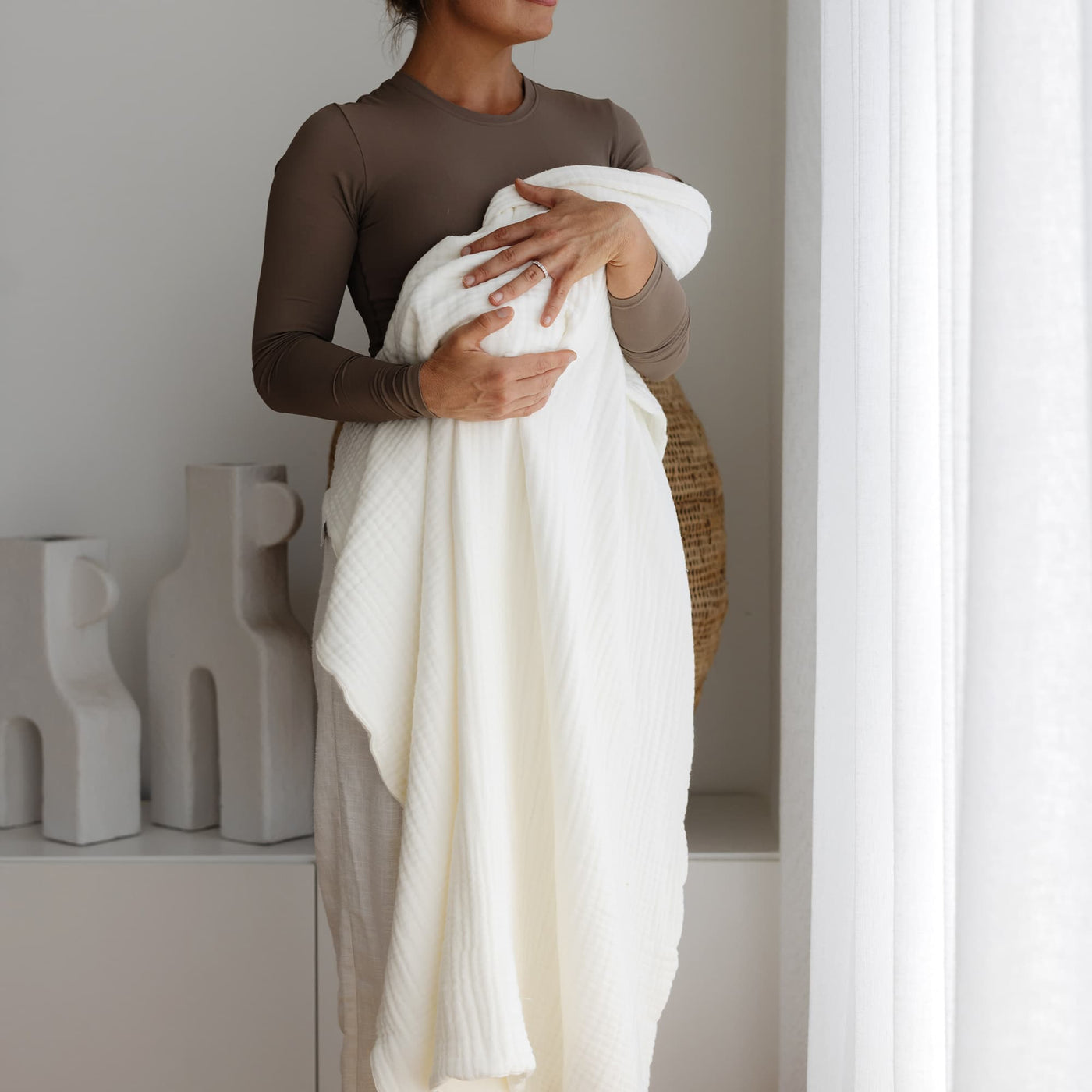 Muslin Bubble Blanket - Vanilla