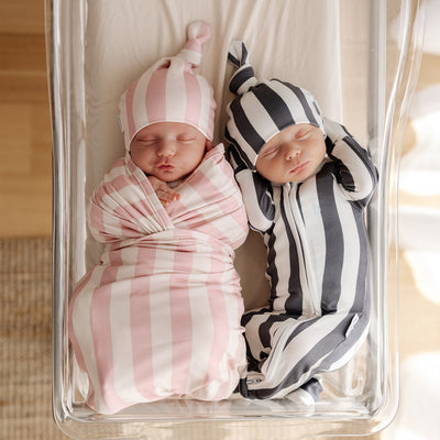 Baby Swaddle - Pink Musk Stripe