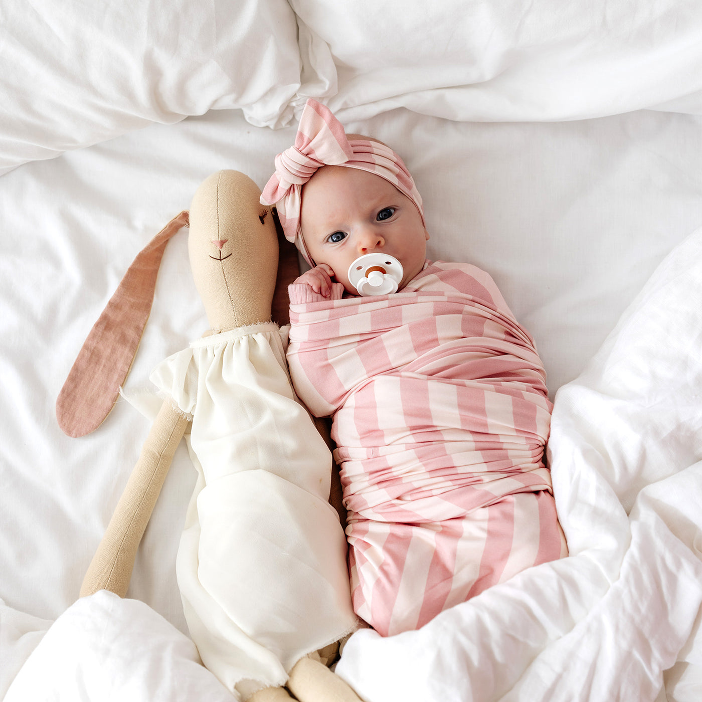 Baby Headband - Pink Musk Stripe