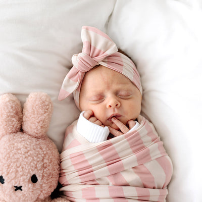 Baby Headband - Pink Musk Stripe