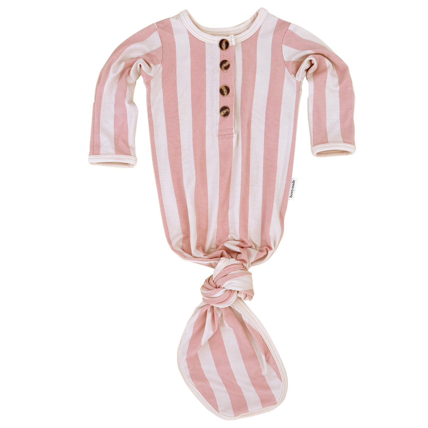 Baby Knotted Gown - Pink Musk Stripe