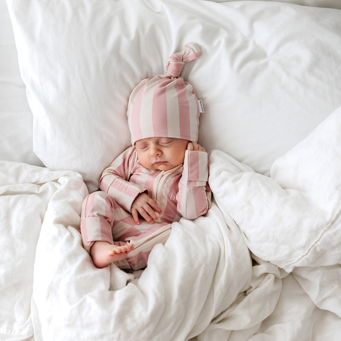 SoftLuv Onesie - Pink Musk Stripe