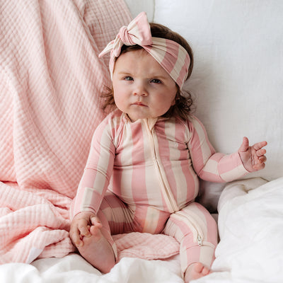 SoftLuv Onesie - Pink Musk Stripe