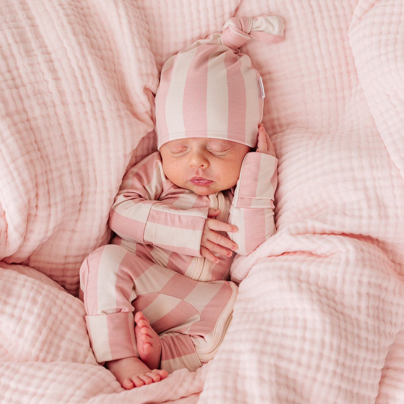 SoftLuv Onesie - Pink Musk Stripe