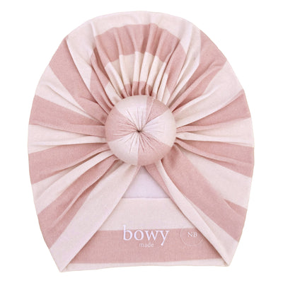 Traditional Baby Turban - Pink Musk Stripe